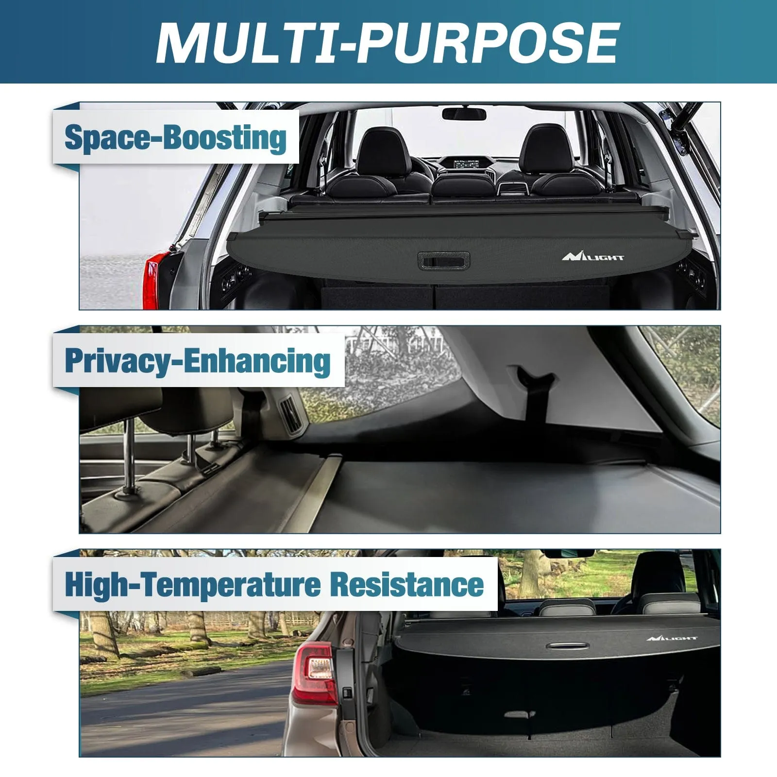 2020-2025 Subaru Outback Retractable Trunk Cargo Cover With Trunk Storage Net