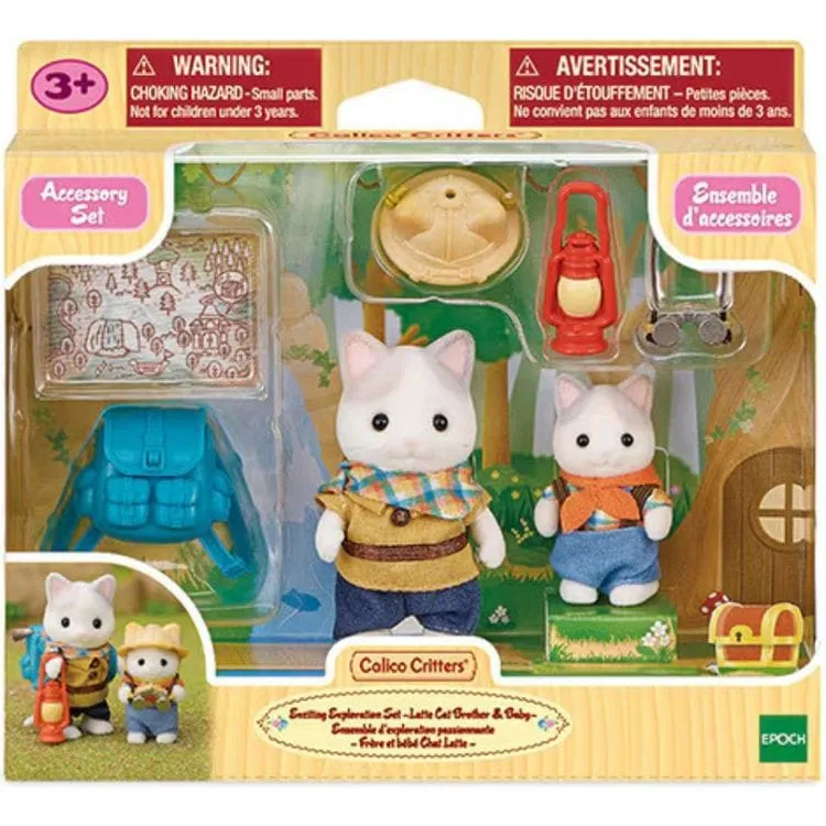 Calico Critters Exciting Exploration Set - Latte Cat Brother & Baby