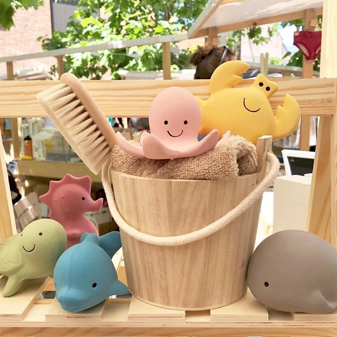 Crab Organic Natural Rubber Rattle, Teether & Bath Toy