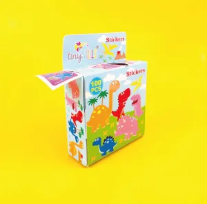 Dinosaur Stickers 100 Stickers/Dispenser, Pack of 1 or 6 or 12 Dispensers