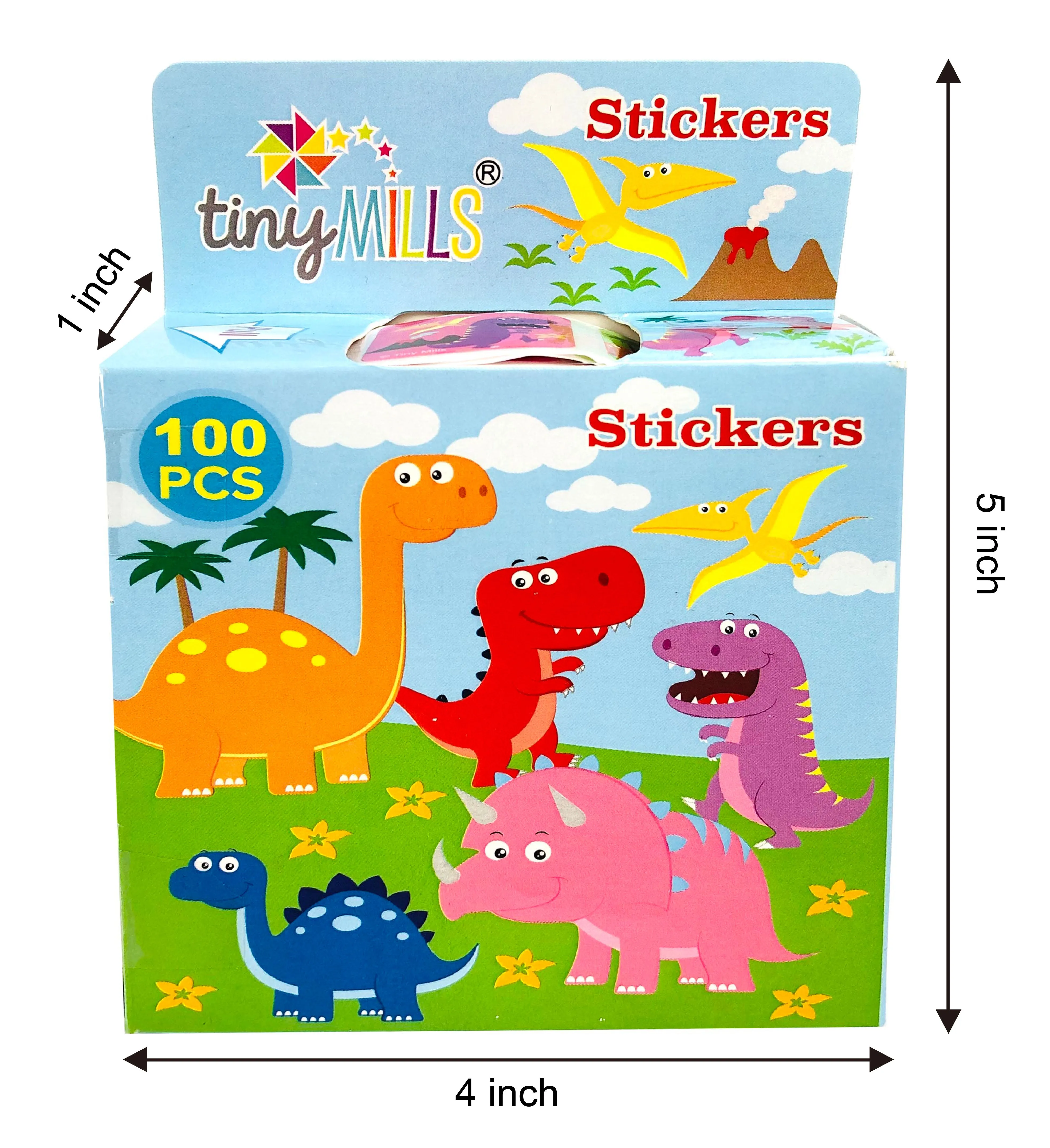 Dinosaur Stickers 100 Stickers/Dispenser, Pack of 1 or 6 or 12 Dispensers