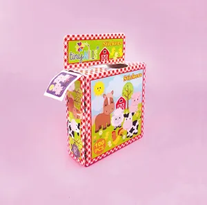 Farm Animals Barnyard Stickers 100 Stickers/Dispenser, Pack of 1 or 6 or 12 Dispensers