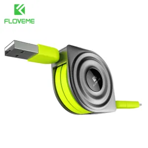 FLOVEME 2 in 1 USB Cable   Micro USB Cables Retractable Mobile Phone Charger for iPhone X 8 7 6 iPad Air 1M for Xiaomi Cabos