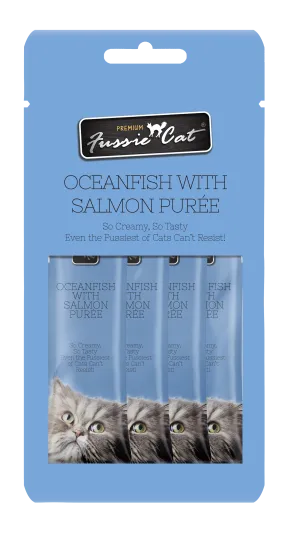 Fussie Cat Oceanfish With Salmon Purée 0.5-oz, 4-Pack, Cat Treat