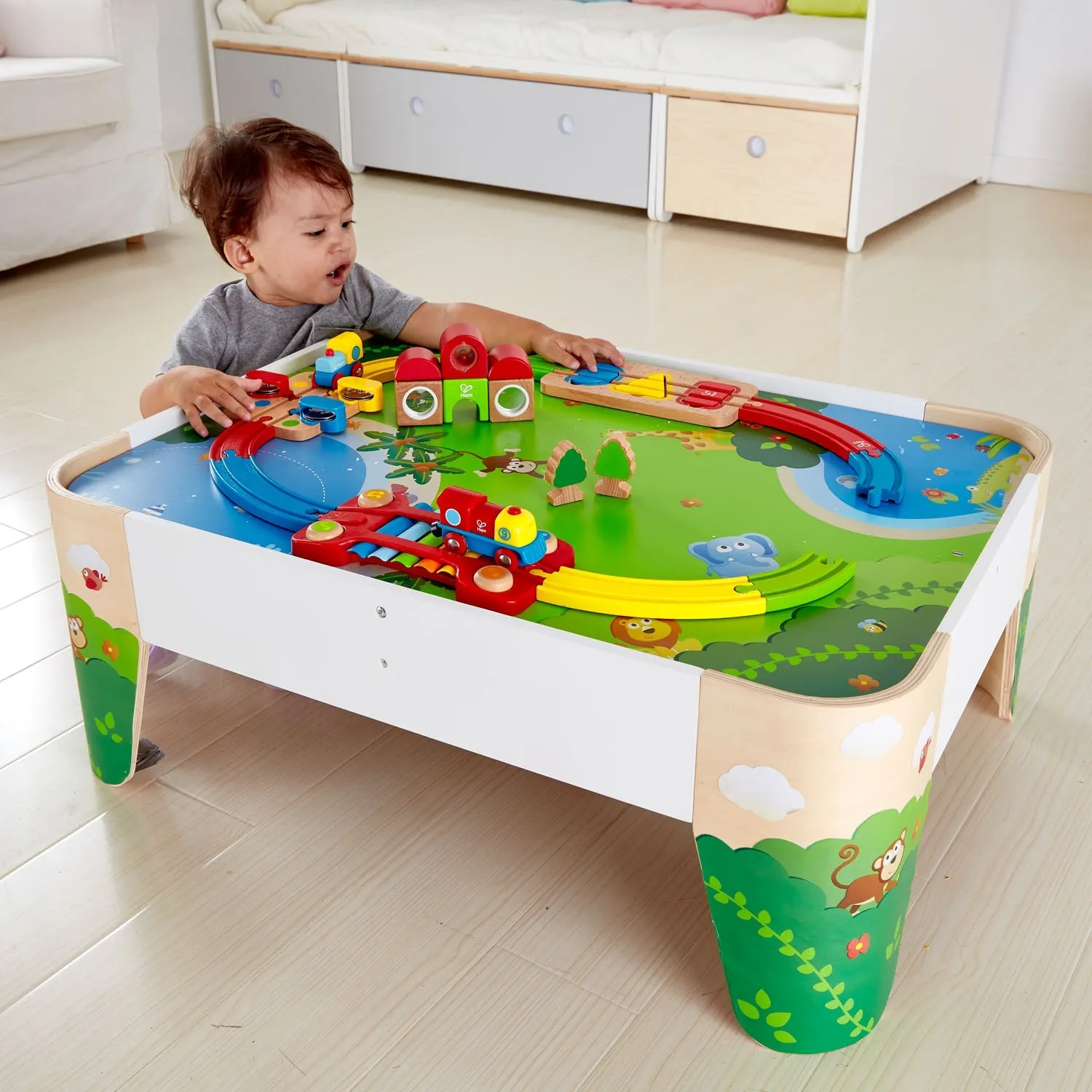 Hape Railway Play Table with Storage Box