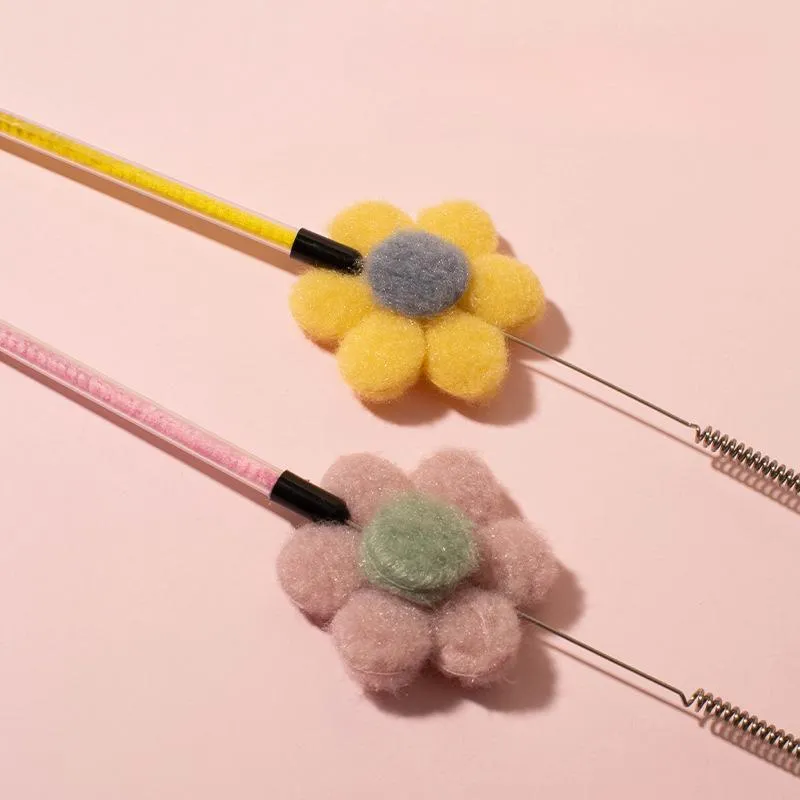 Interactive Cat Teaser Toy with Furry Ball, Feathers & Bell – Perfect for Playtime