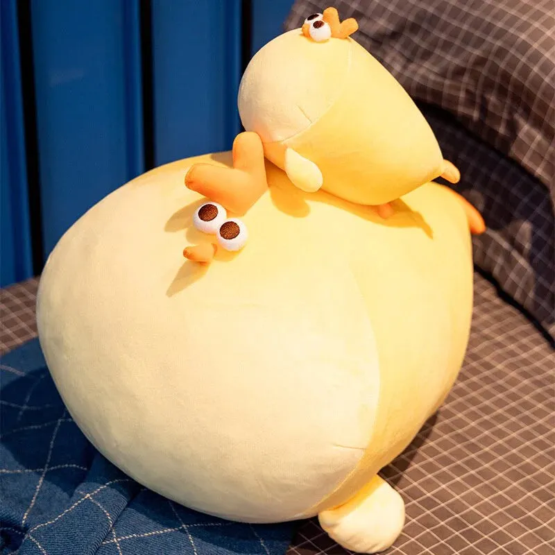 Jaba the Chonky Yellow Kawaii Stuffed Animal Chicken Plushie