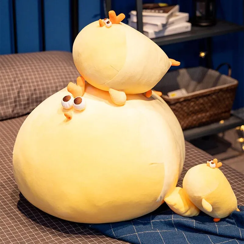 Jaba the Chonky Yellow Kawaii Stuffed Animal Chicken Plushie