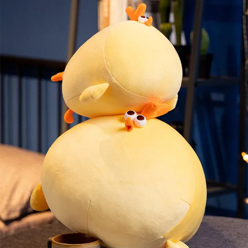 Jaba the Chonky Yellow Kawaii Stuffed Animal Chicken Plushie