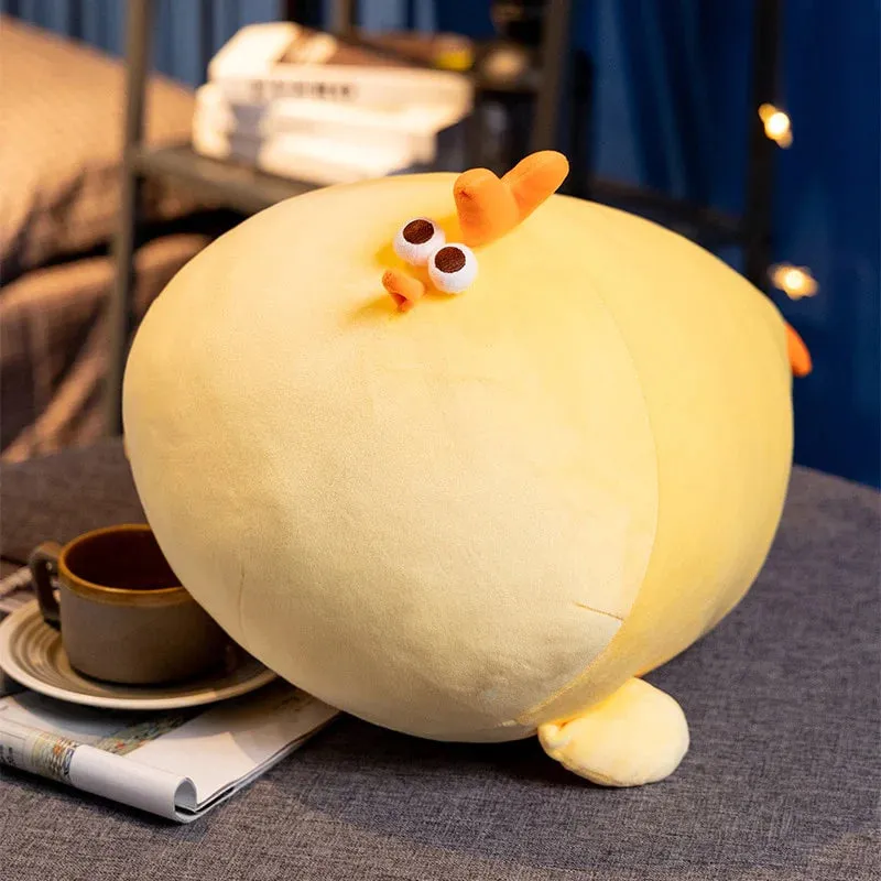 Jaba the Chonky Yellow Kawaii Stuffed Animal Chicken Plushie