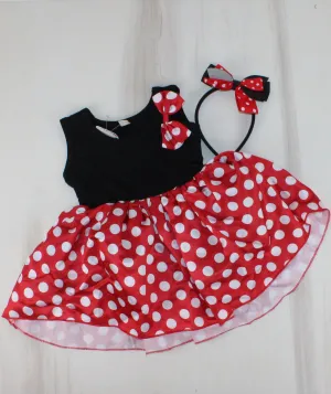 MINNIE MOUSE COSTUME WITH HEADBAND 2-3Y PRE-LOVED