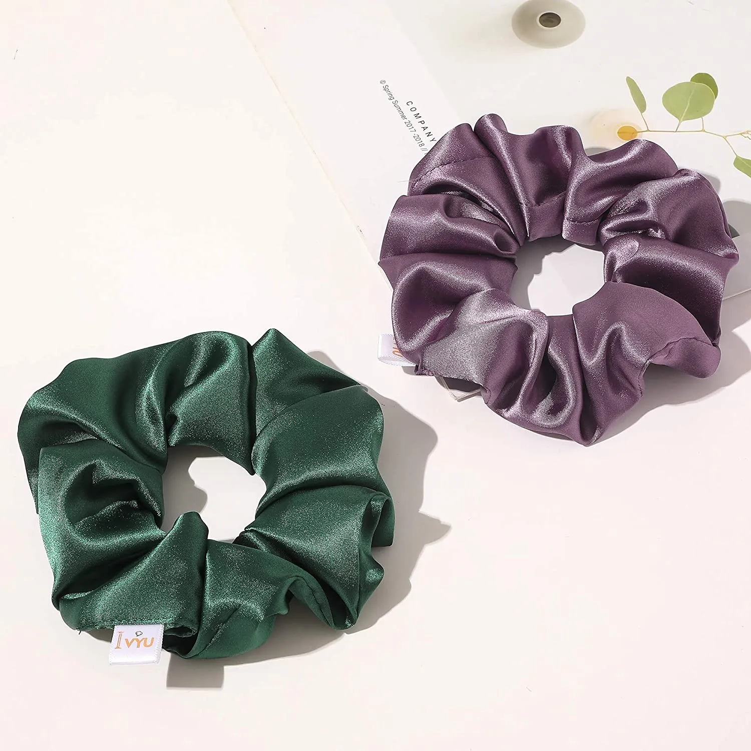 Scrunchies Hair Ties Silk Scrunchie for Girls Women Cute Hairties For Thick Curl Fine Hair No Crease Hair Accessories Soft Ropes Ponytail Holder No Hurt Your Hair (Burgundy Purple Pink Green)