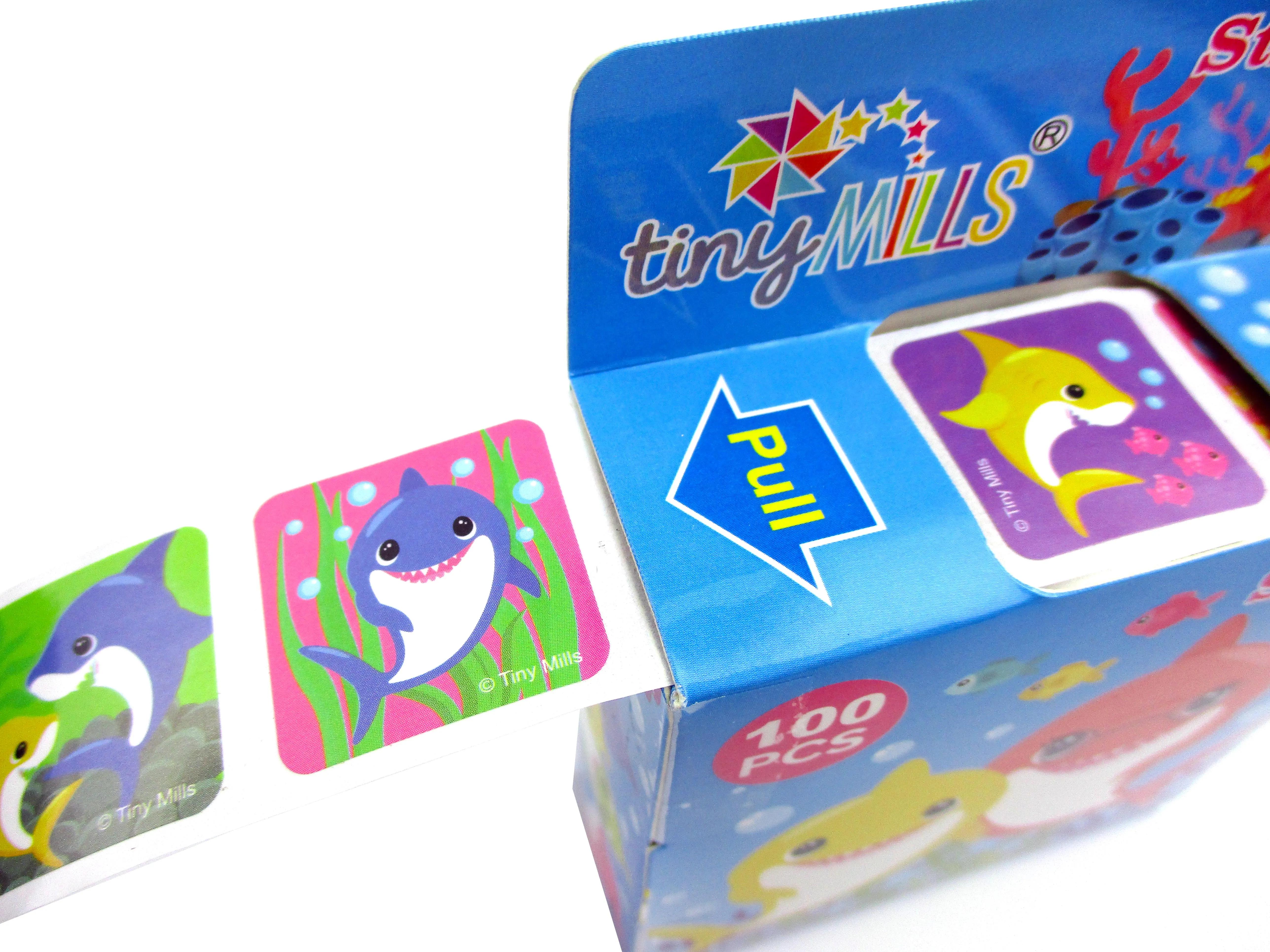 Shark Family Stickers 100 Stickers/Dispenser, Pack of 1, 6, 12 Dispensers