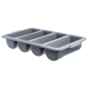 Thunder Group PLFCCB001 Grey Four Compartment Cutlery Box